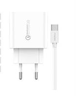 Мережевий зарядний пристрій Foneng EU46 QC3.0 Charger (1USBх3A) White (EU46-CH-TC) + кабель USB Type