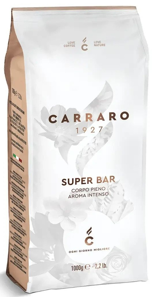 ОРИГІНАЛ! Кава в зернах Carraro Caffe Super Bar 1кг, 70/30 Італія