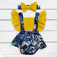 Боди Dexters платье с повязкой для девочки night 86 см желтый темно-синий (13119971989) TN, код: 8329087