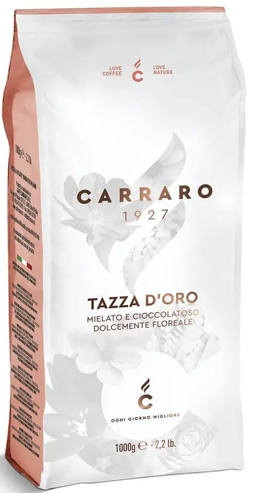 ОРИГІНАЛ! Кава в зернах Carraro Tazza D'oro 1кг, 90/10 Італія