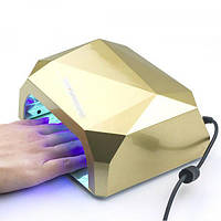 Лампа для маникюра многогранник с СЕНСОРОМ LED+CCFL гибрид 36 Вт Золотая sh