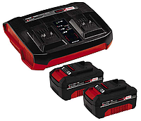 Мощное зарядное устройство и аккумулятор 18V 2 шт x 4,0Ah Twincharger Kit Einhell Power-X-Change E_S