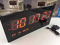 Настенные электронные LED часы с датой, будильником и температурой Digital Clock 4622 Red sh