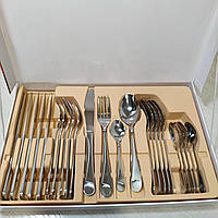 Столовый кухонный набор приборов 24 предмета А-Плюс 1414 (набор ложек, вилок, ножей A-Plus) sh