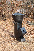 Туристическая турбо печь для кемпинга с эффектом реактивной тяги, среднего размера из стали 3мм