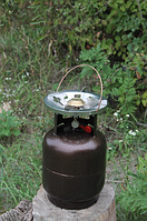 Качественный коричневый примус туристический на 16л 3мм для сковороды и котелка с газовой горелкой