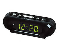 Настольные электронные часы будильник VST-716 в офис Чорный с зелеными цифрами se
