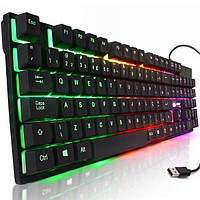 Игровая клавиатура, компьютерная проводная с RGB подсветкой Keyboard HK 6300 se