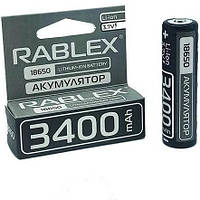 Батарейка аккумуляторная (аккумулятор) 18650 RABLEX 3400 mAh (Li-Ion 3.7V) sh