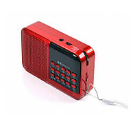 Радиоприемник аккумуляторный (карманный) AM/FM/SW, карта памяти micro SD, AUX мини-колонка BKK S61/8205 (красн