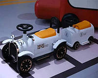 Детский электромобиль паровоз на аккумуляторе Ретро с прицепом для детей 3-8 лет