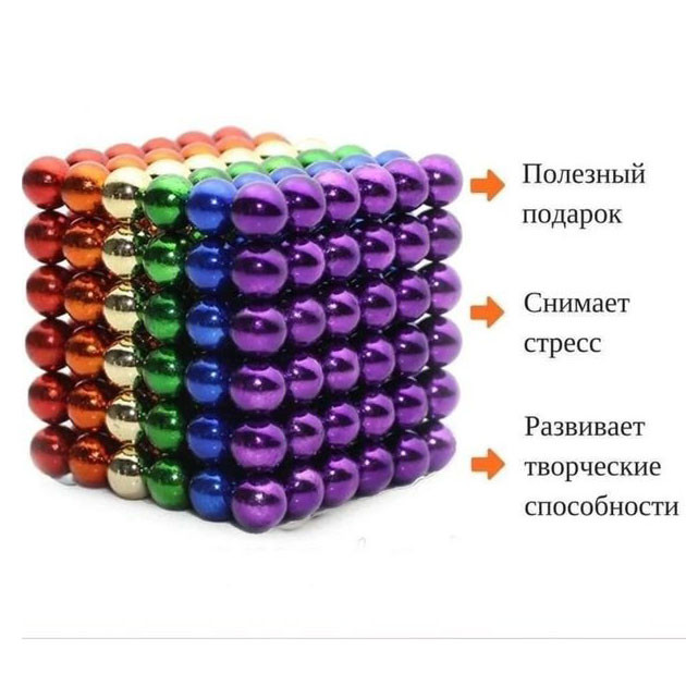 Магнитный конструктор Нео NeoCube Разноцветный, магнитная игрушка неокуб - фото 1 - id-p2189420461