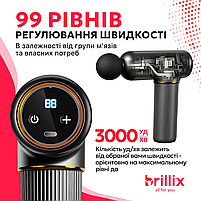 Портативний ручний масажер для тіла 30 скор. масажний пістолет - вібраційний ударний перкусійний масажер, фото 3