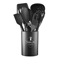 Силиконовый кухонный набор принадлежностей с подставкой Kitchen Set 12 предметов Black sh