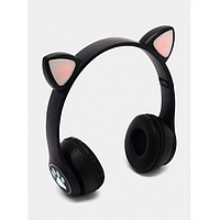 Беспроводные наушники с кошачьими ушками и RGB подсветкой Cat VIV-23M Черные sh