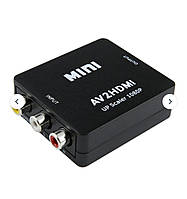 AV RCA to HDMI тюльпан перехідник, адапттер AV2HDMI, 1080p з живленням