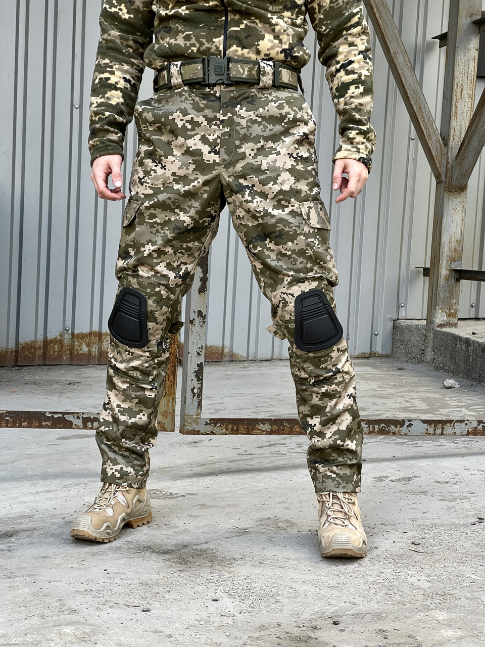Тактические штаны Пиксель ЗСУ с резинкой на поясе, боевые брюки с наколенниками для военных ВСУ весна лето - фото 2 - id-p2189448076