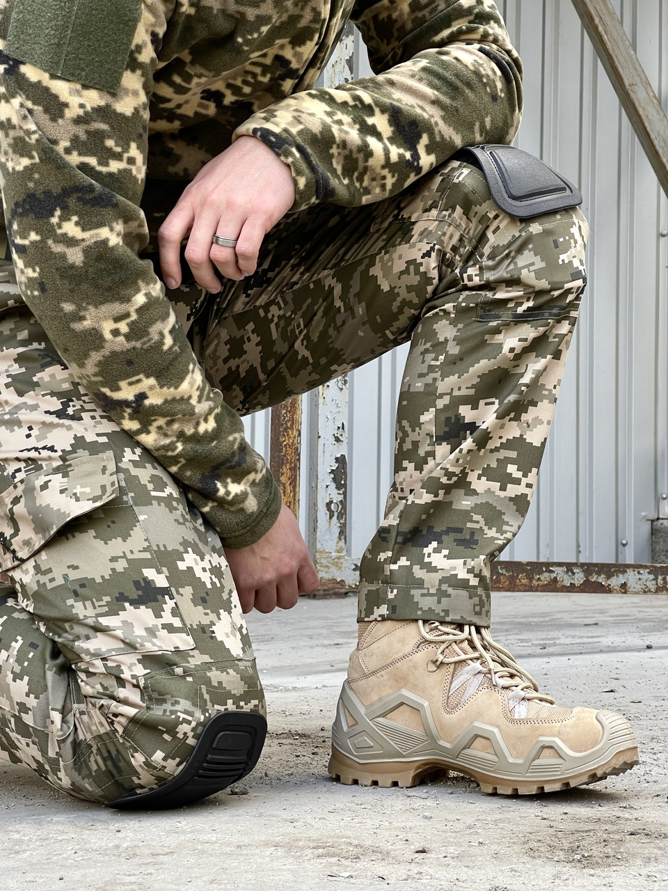 Тактические штаны Пиксель ЗСУ с резинкой на поясе, боевые брюки с наколенниками для военных ВСУ весна лето - фото 7 - id-p2189448076