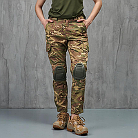 Военные женские штаны мультикам со съемными наколенниками в комплекте, брюки армейские ВСУ весенние летние
