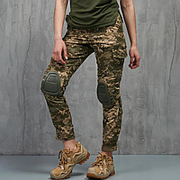 Тактические женские брюки Пиксель с наколенниками весна лето, Военные полевые штаны для военных ВСУ L