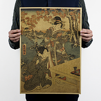Настінний постер плакат "Японки із самурайським мечем"