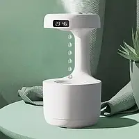 Увлажнитель воздуха антигравитационный капельный с обратным потоком Anti Gravity Humidifier с часами белый