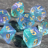 Кубики гральні ДНД Комплект 7шт. Космос Blue Starry Sky Dice for DND