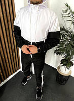 Чоловічий весняний практичний костюм із матової плащової тканини штани та вітровка з капюшоном розміри 46-56
