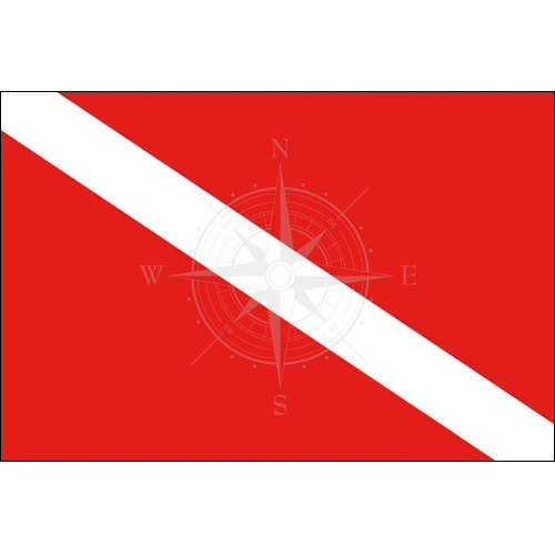 Прапор для дайвінгу 30х45 см флагдук Osculati червоний водолазний прапор з поліестеру для безпечного занурення