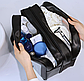 Органайзер з ручками сумка для косметики чорна прозора еко-шкіра Washbag 27х16х14 см дорожня косметичка, фото 2