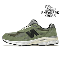 Мужские кроссовки New Balance 990v3 Green Black, Повседневные кроссовки Нью Беленс 990 зелёные