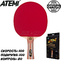 Ракетка для настольного тенниса профессиональная ATEMI 5000 PRO Balsa-Carbon ECO-Line