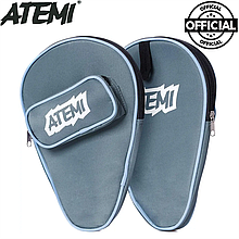 Чохол для ракетки настільного тенісу поліестер Atemi місткість 2 шт кишеня для 3 м'ячиків сірий