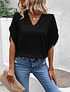 Чорна літня легка блуза, фото 2