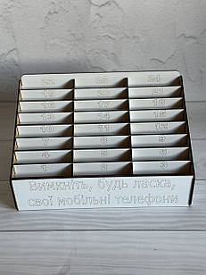 Підставка-органайзер для телефонів смартфонів на 24 комірок Дерев'яна збірна підставка для телефона