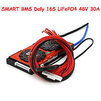 BMS smart плата защиты Daly LiFePO4 48V (51.2V) 16S 30A c Bluetooth