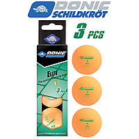 Мячики для настольного тенниса Donic-Schildkrot ELITE 1* 40+, оранжевые (3 шт.)