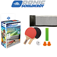 Набор для настольного тенниса универсальный Donic-Schildkröt Mini set 2 ракетки 1 мячик сетка с креплением