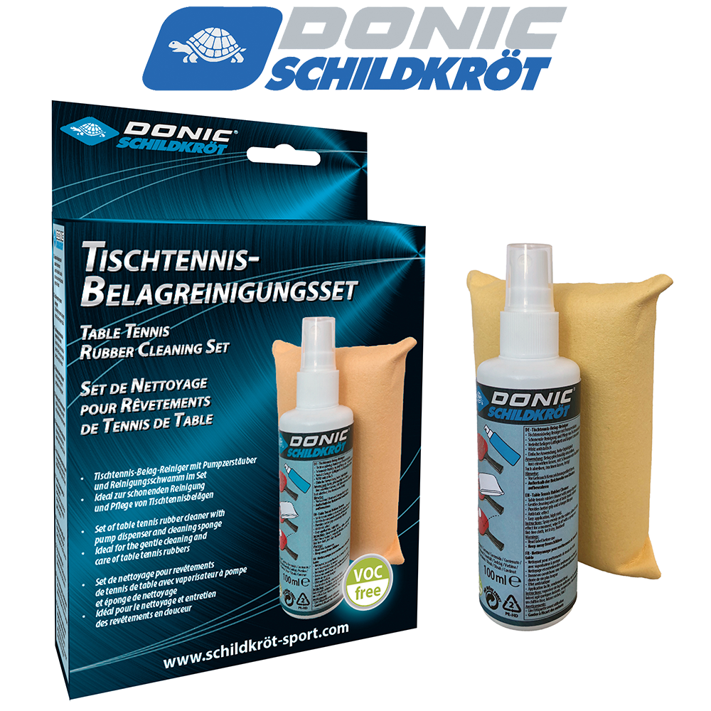 Набір для чищення ракеток Donic Cleaning Set очисник 100 мл і спонж
