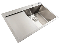 Стальная кухонная мойка врезная из нержавеющей стали 7848R Platinum, прямоугольная, металлическая
