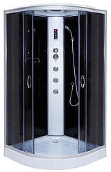 Гідромасажний бокс Ko&Po 126 90x90 з електронікою душовий бокс чорне скло душова кабіна низьким піддоном