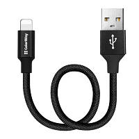 Дата кабель USB 2.0 AM to Lightning 0.25m black ColorWay CW-CBUL048-BK GHF