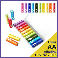 Батарейки АА пальчиковые щелочные Alkaline 1.5V-S2 / LR6 Упаковка 10 шт Ar