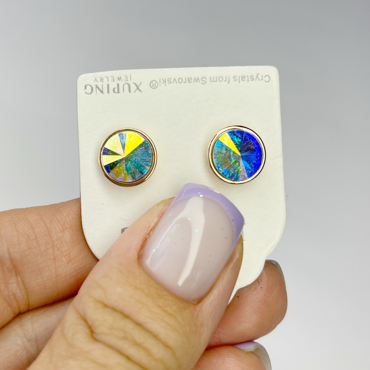 Сережки позолота Xuping Ювелірна біжутерія Пусети гвоздики цирконій Золотистий 10 мм S15236