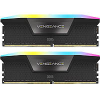 Модуль памяти для компьютера DDR5 64GB (2x32GB) 6600 MHz Vengeance RGB Black Corsair (CMH64GX5M2B6600C32)