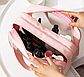 Органайзер з ручками сумка для косметики рожевапрозора еко-шкіра Washbag 27х16х14 см дорожня косметичка, фото 6