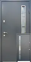Входные двери Редфорт Метал-МДФ стеклопакет Оптима Плюс RAL-7024 / антрацит