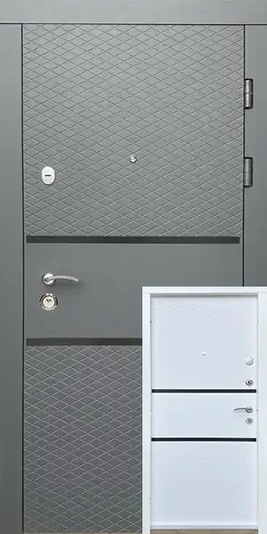 Вхідні двері Redfort Комфорт Грація антрацит білий супермат, фото 1