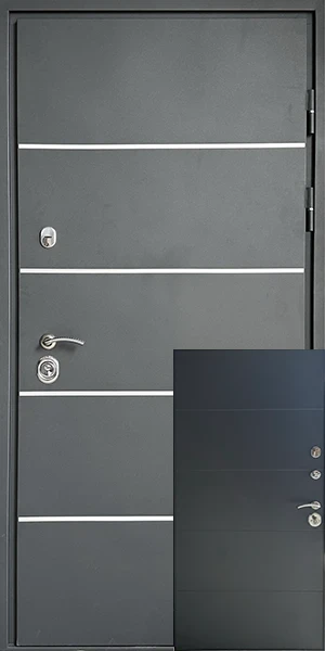 Вхідні двері Redfort Комфорт Стріт Грей вулиця графіт структура алюмінієвий молдінг графіт матовий, фото 1
