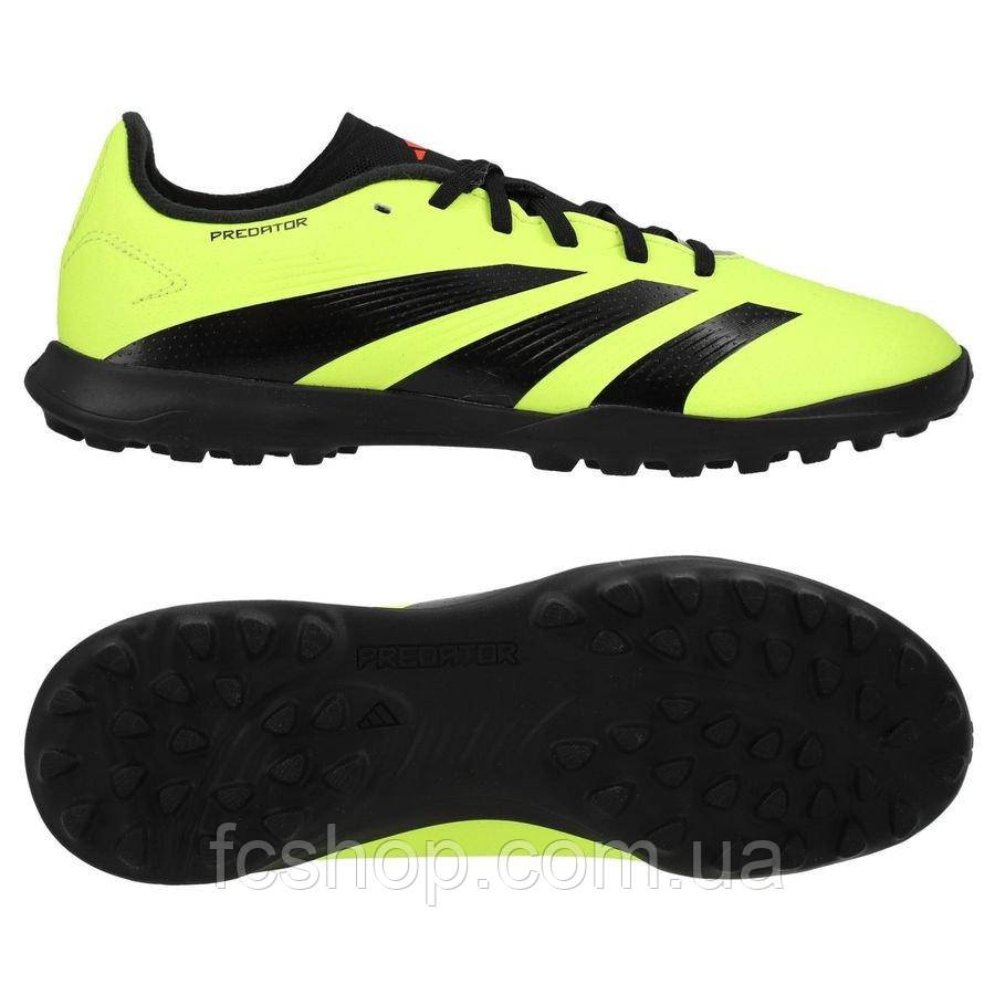 Дитячі футбольні сороконіжки Adidas Predator 24 League Turf Performance IG5444, Жовтий, Розмір (EU) — 38 2/3